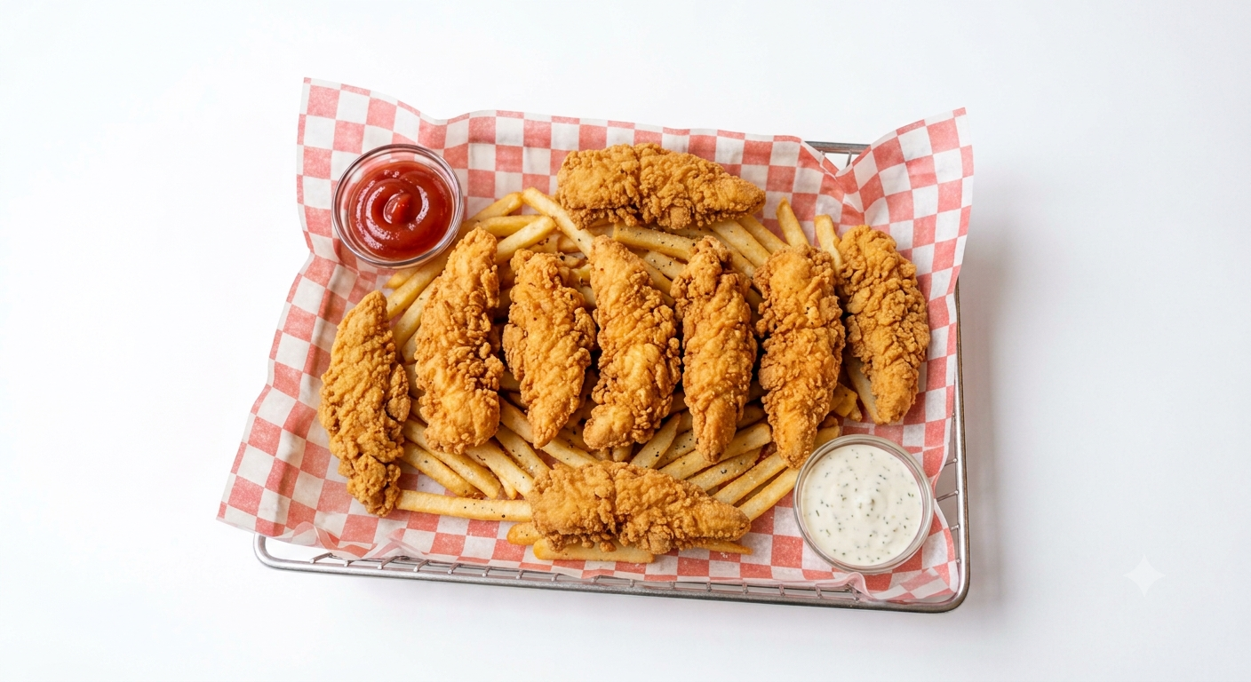 10 pièces tenders spicy avec frites