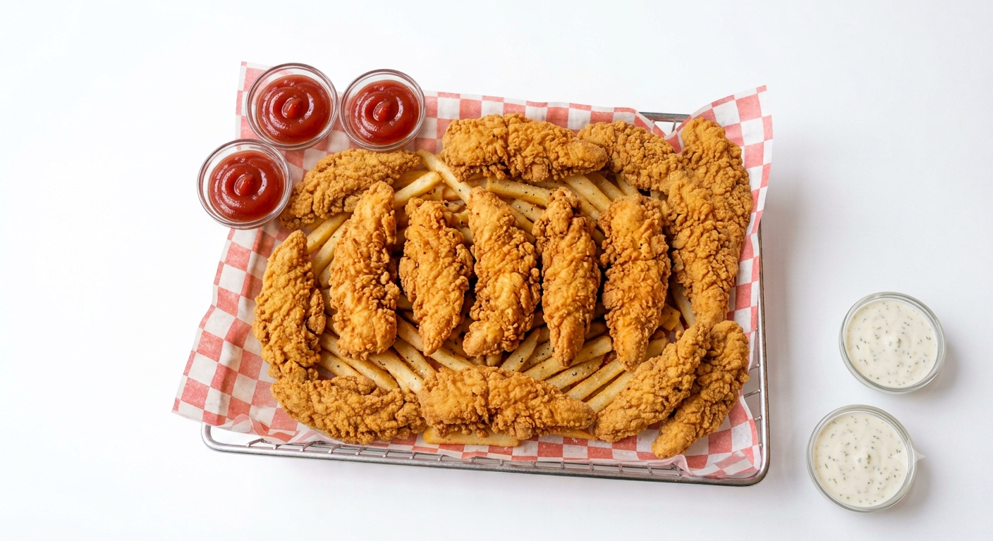 20 pièces tenders spicy avec frites